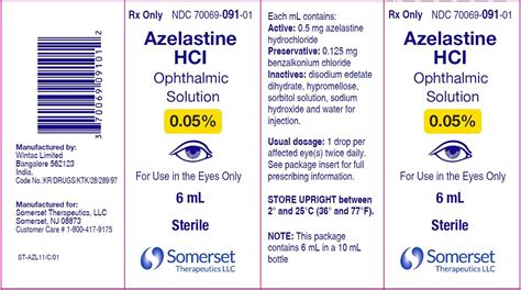 azelastine hcl ophthalmic solution usp